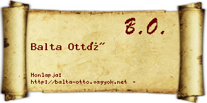 Balta Ottó névjegykártya
